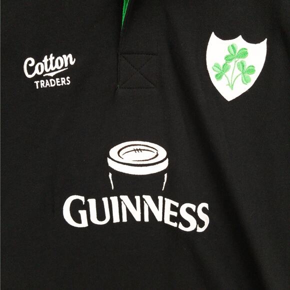 Guinness Polo Shirt Men’s XL Black Patch Logo Harp Pubwear Graphic Beer Shirt - Picture 5 of 12